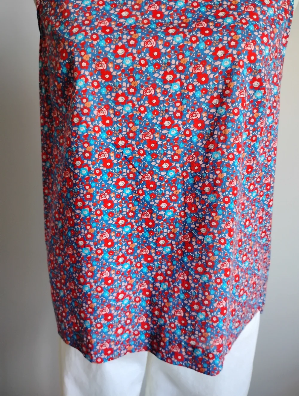 J. Crew Liberty Art Fabric Betsy Ann Blouse Red Blue Floral Cottagecore Size
